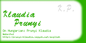 klaudia prunyi business card